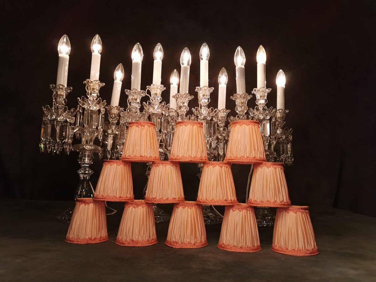 Baccarat 4 Girandoles à 3 Lumières Au Modeles Bougeoirs Candélabres -photo-1