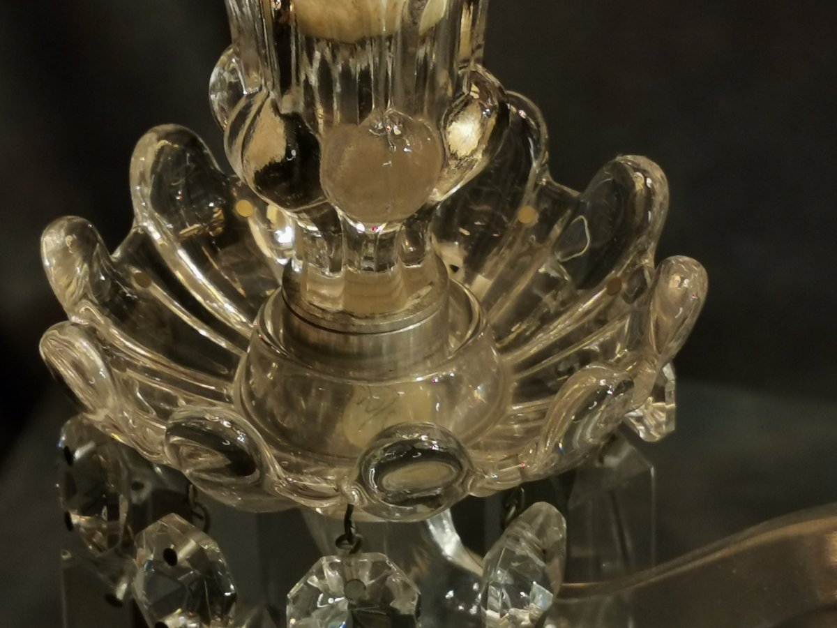 Baccarat 4 Girandoles à 3 Lumières Au Modeles Bougeoirs Candélabres -photo-3