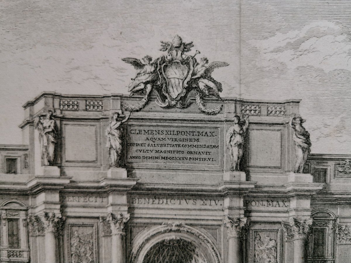 Gravure De Giuseppe Vasi Salvi 1745 Fontaine De Trevise Rome Veduta Della Fontana Di Trevi Roma-photo-3