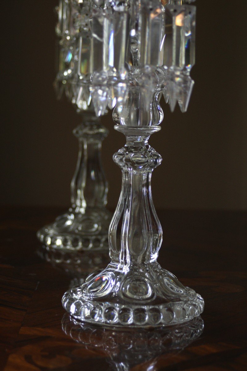 Baccarat Pair Of Candelabra Candlesticks With Tealight A 3 Lights Height 72 Cm Perfect Condition-photo-3