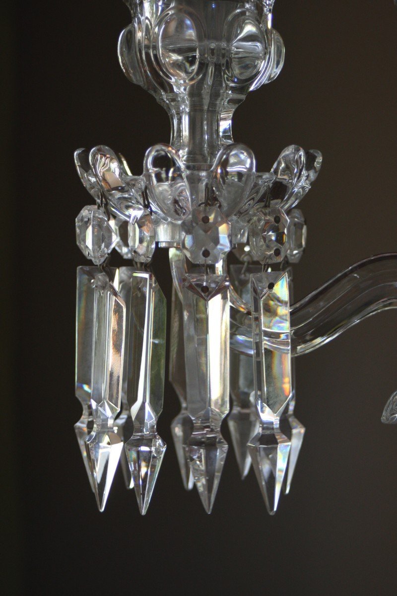 Baccarat Pair Of Candelabra Candlesticks With Tealight A 3 Lights Height 72 Cm Perfect Condition-photo-4