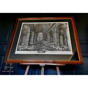 Engraving Giuseppe Vasi 1775 Pius VI Rome Vatican St Peter 97 X 70 Cm 18 Eme