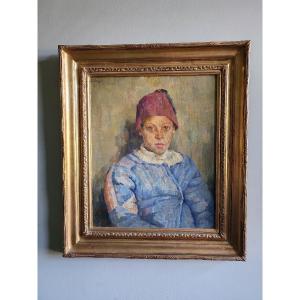 Krugell lisa née a Strasbourg huile peinture tableau portrait garçon achim ibrahimovic 