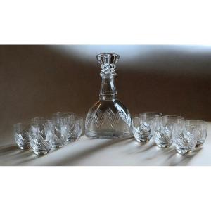 Baccarat  1949 Taillé service a Dijestif  complet   etoile attribué a chevalier 