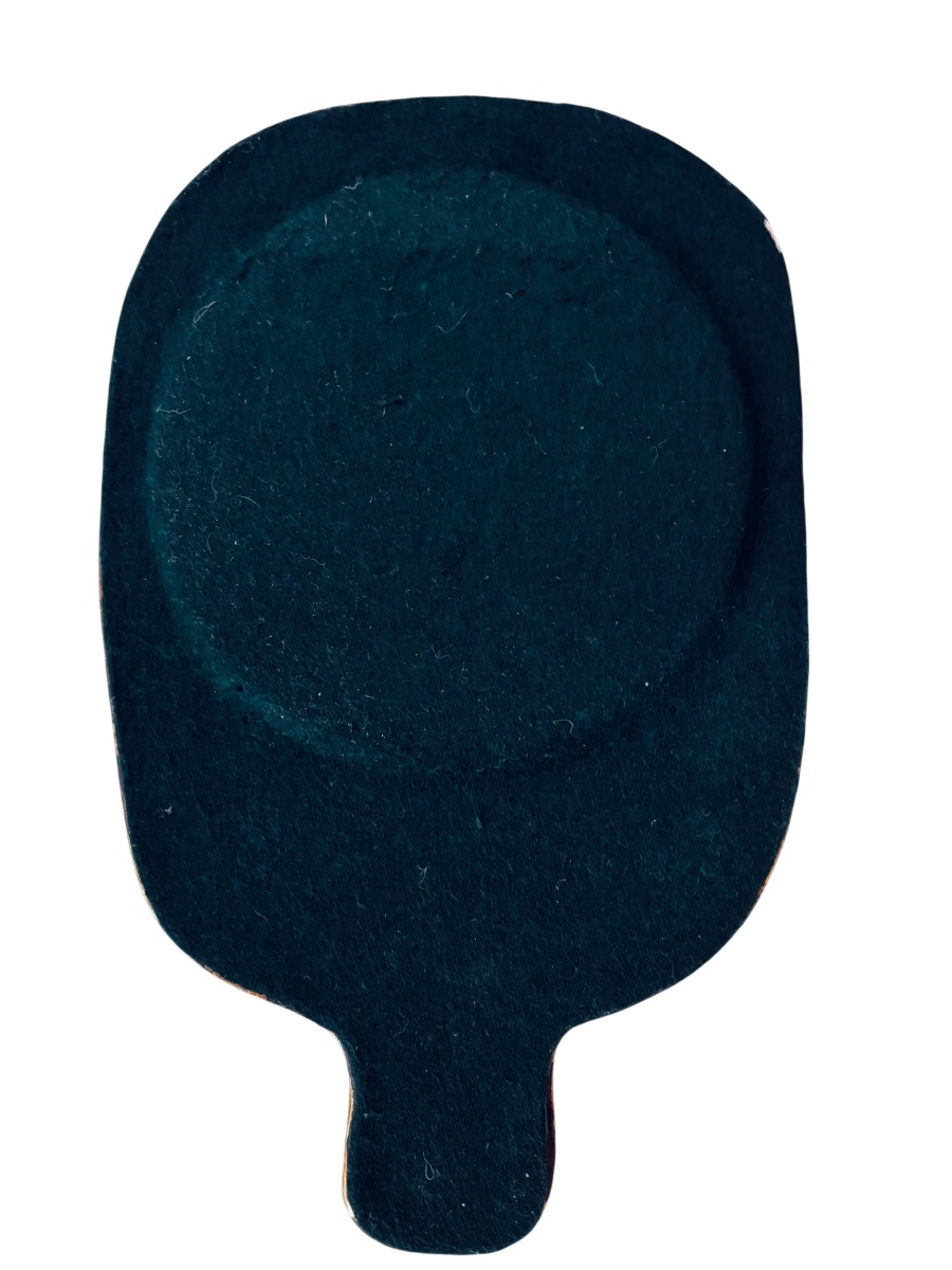 Miroir à main en céramique émaillée, décor Moineau, signé Mithé Espelt-photo-2