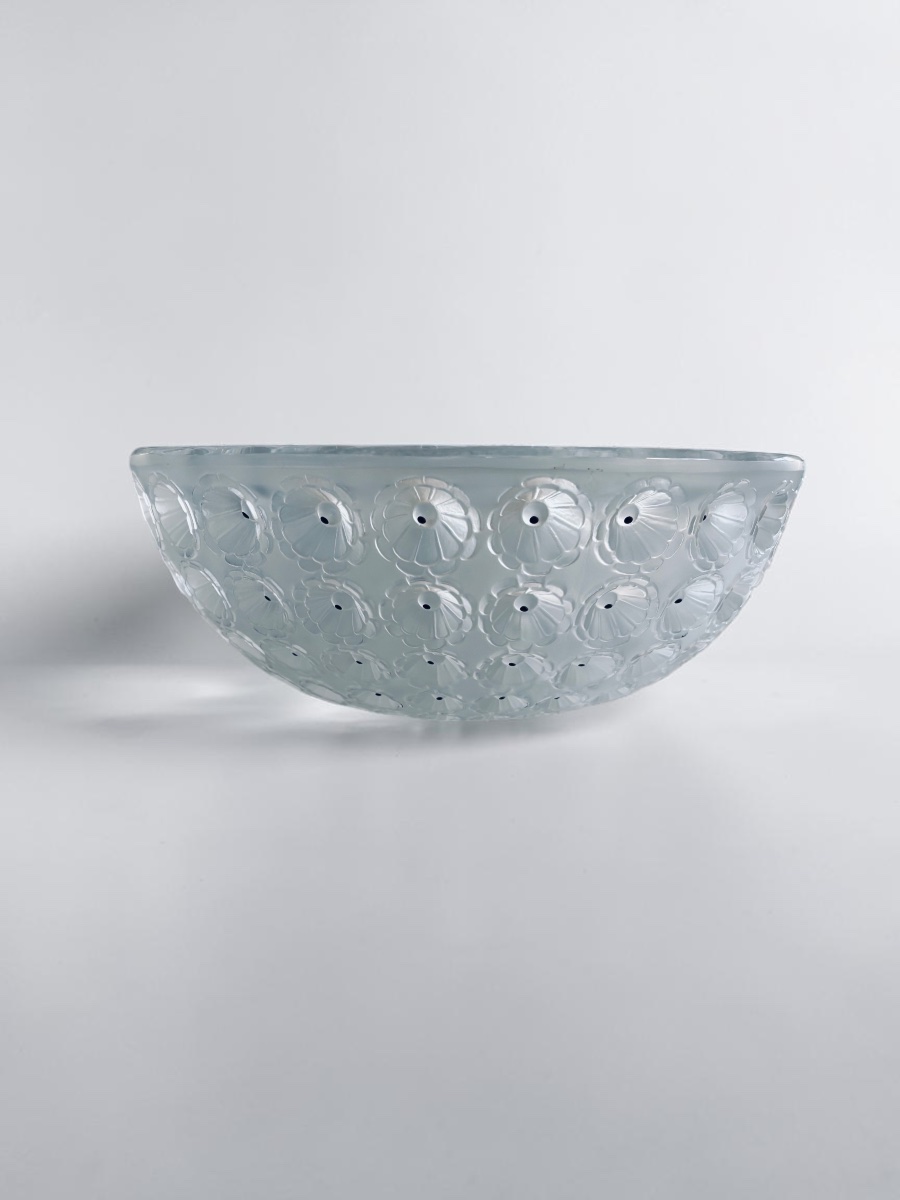 LALIQUE – Coupe « Nemours » en cristal satiné et émaillé noir – Signée-photo-2