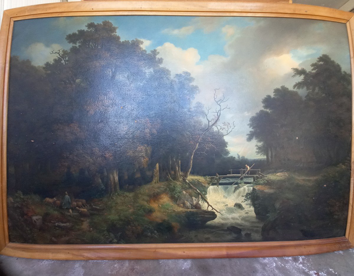  Grande Toile  scene de vie à la campagne  