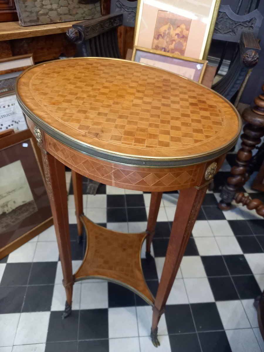 Marquete Pedestal Table Circa 1880