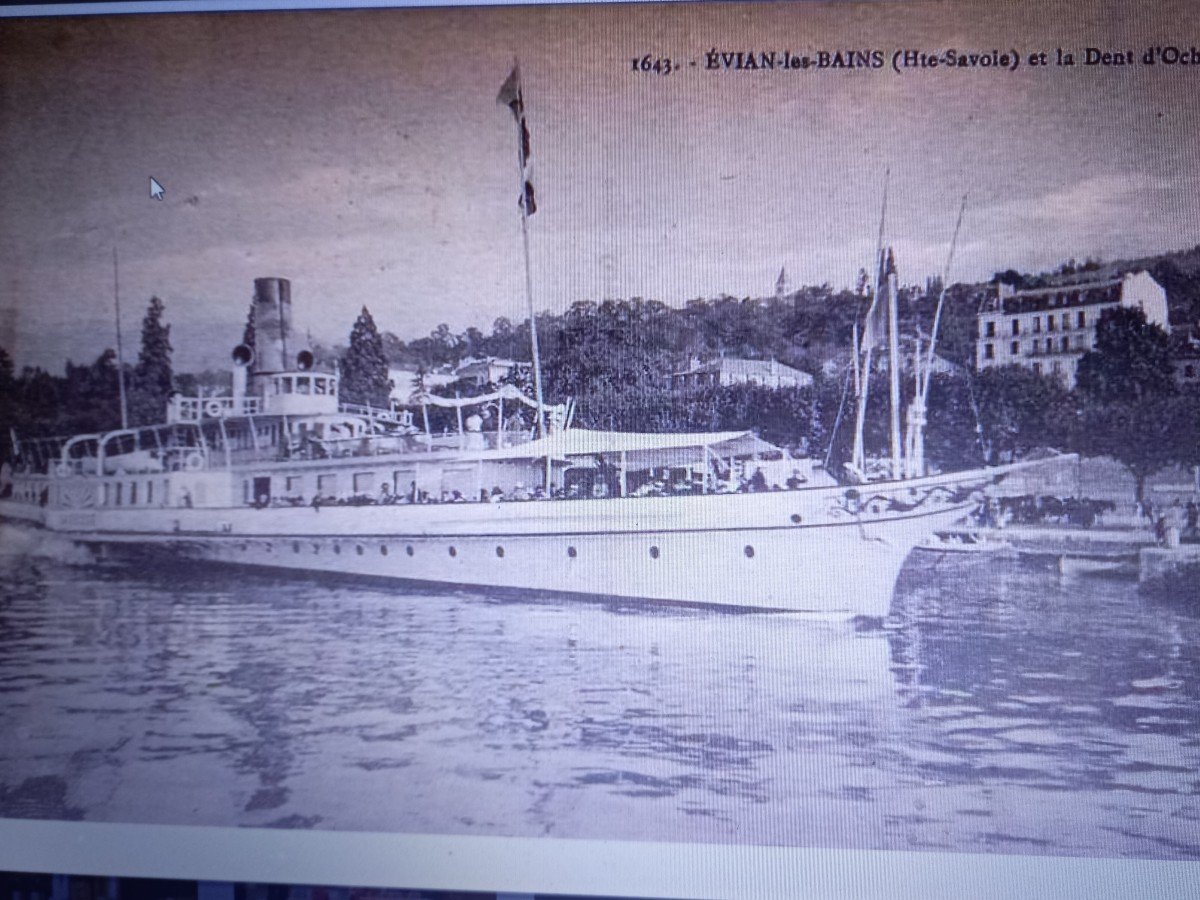 Vapeur à l'Embarquement  à Talloire Sur Le Lac d'Annecy Par Alfred Godchaux-photo-7