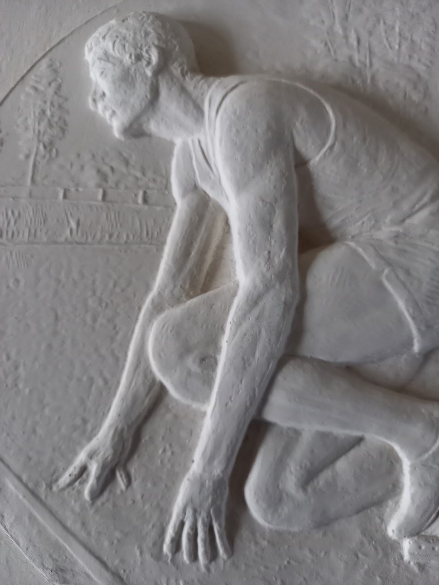 Bas Relief Sculpté Sur Platre Par Lucien Gibert -photo-3