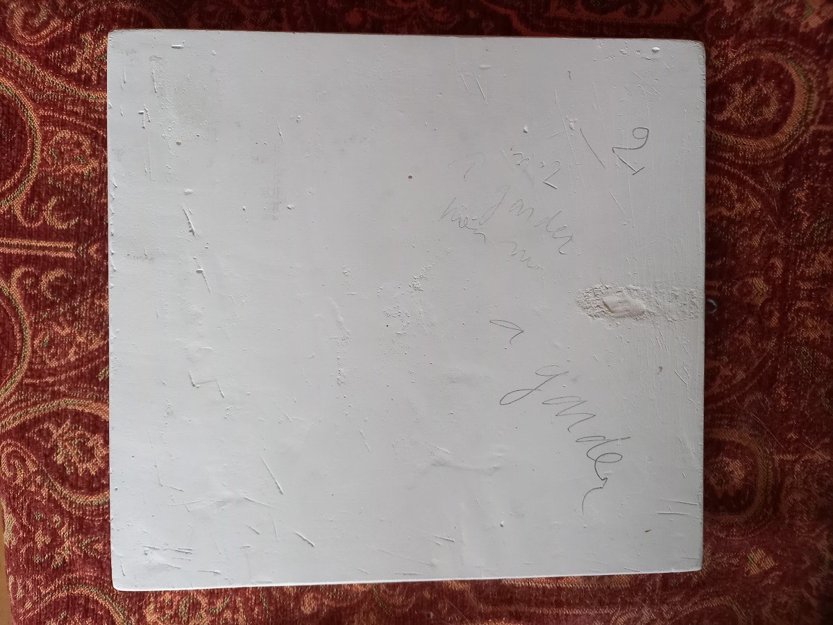 Bas Relief Carved On Plaster By Lucien Gibert -photo-1