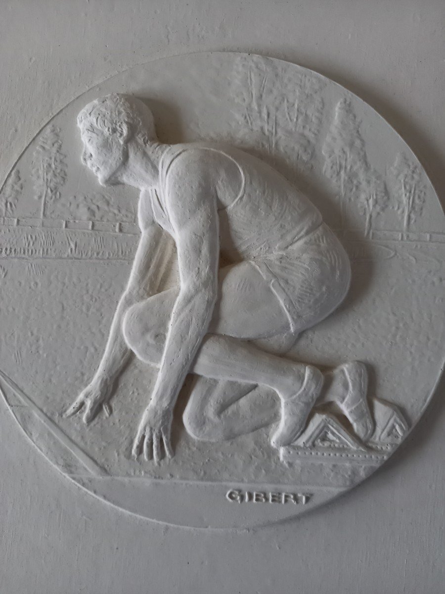 Bas Relief Sculpté Sur Platre Par Lucien Gibert 