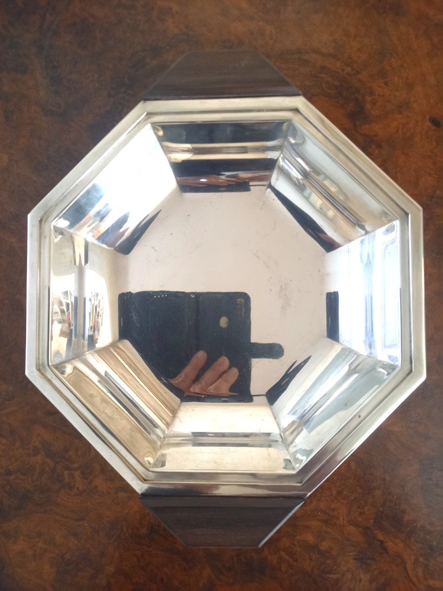 Art Deco Silver Metal Vegetable Bowl -photo-2