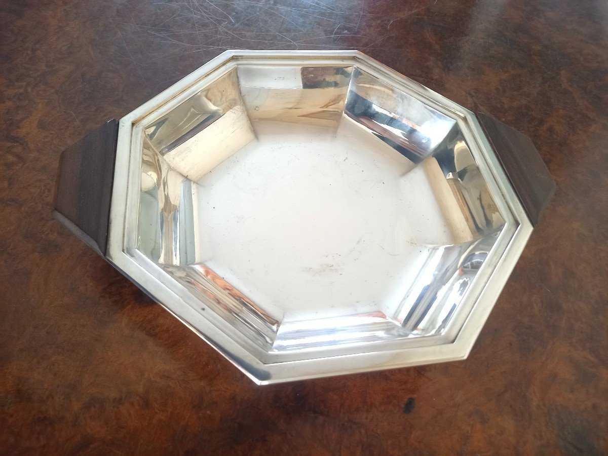 Art Deco Silver Metal Vegetable Bowl -photo-4