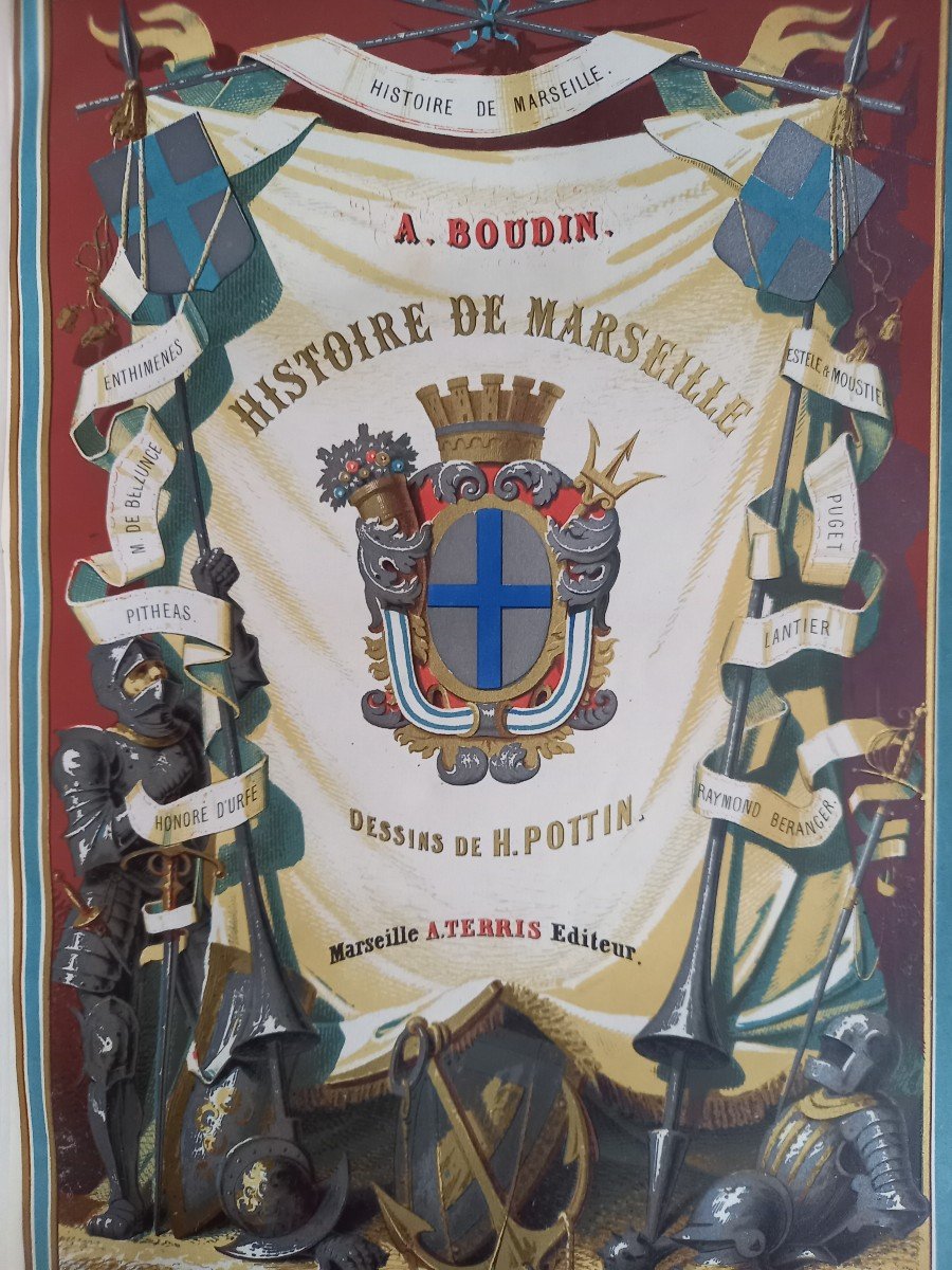 Histoire De Marseille Par A.boudin  1852, lettre de Jean Causeret  préfet  assassiné en 1933