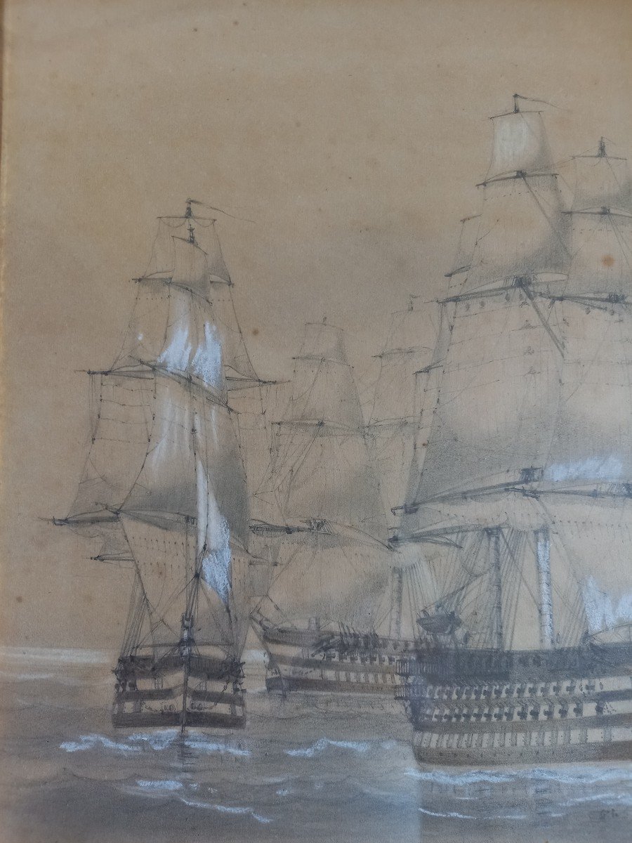 The French War Fleet On Maneuver Around 1850-photo-2