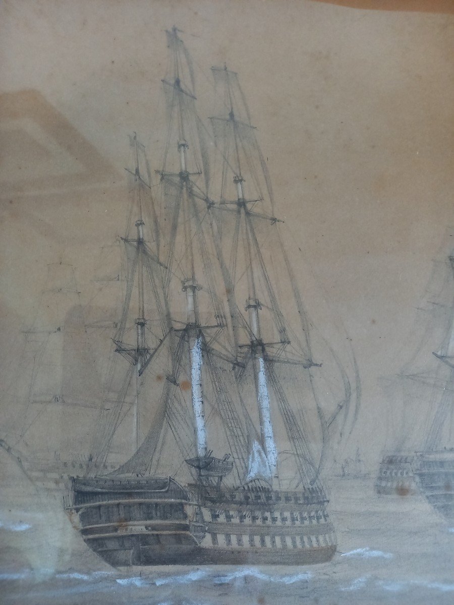 The French War Fleet On Maneuver Around 1850-photo-3