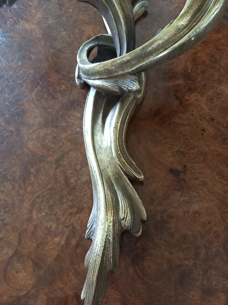 Pair Of Louis XV Style Bronze Sconces-photo-2
