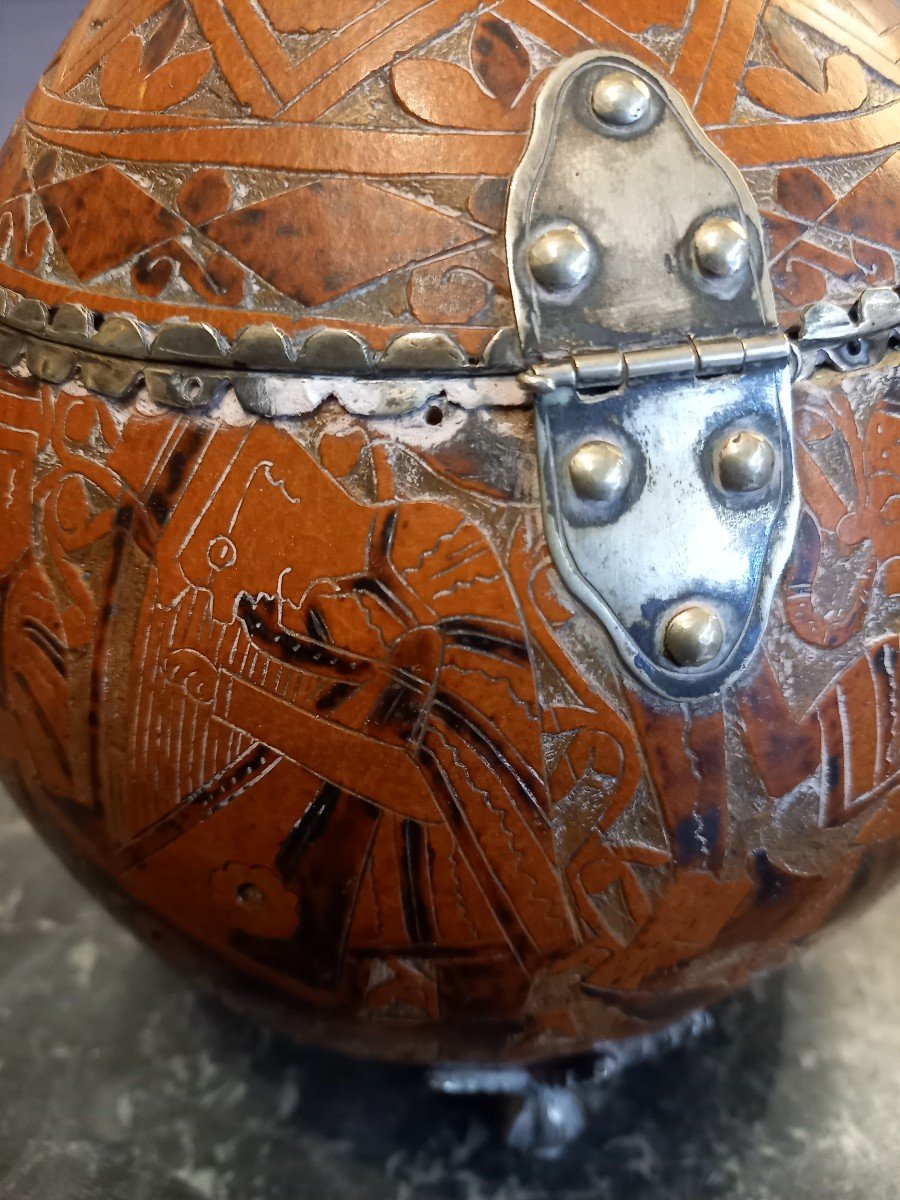 Box For Preserving Mate, Traditional Latin American Work 19th Century -photo-3