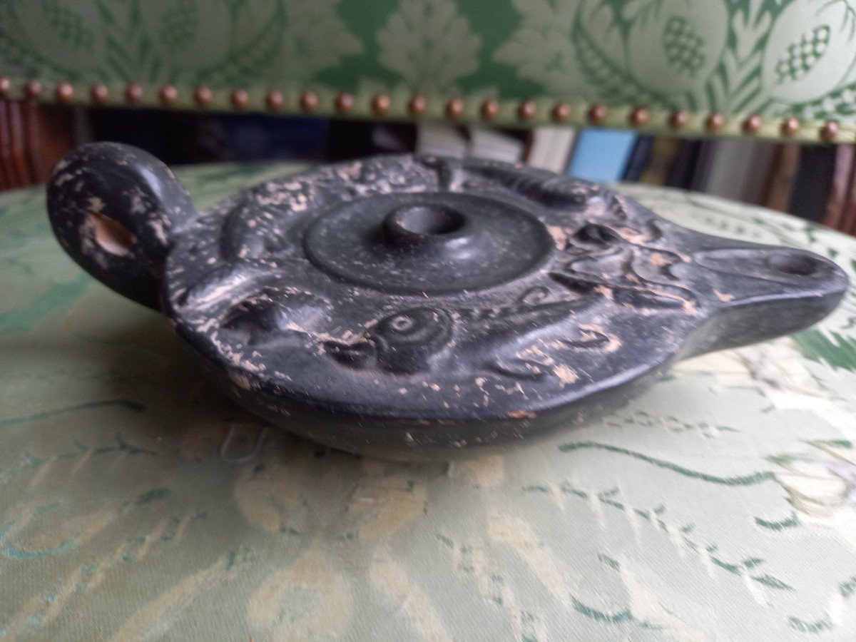 Oil Lamp Decorated With Marine Creatures, Grand Tour, In The Spirit Of Antiquity -photo-3
