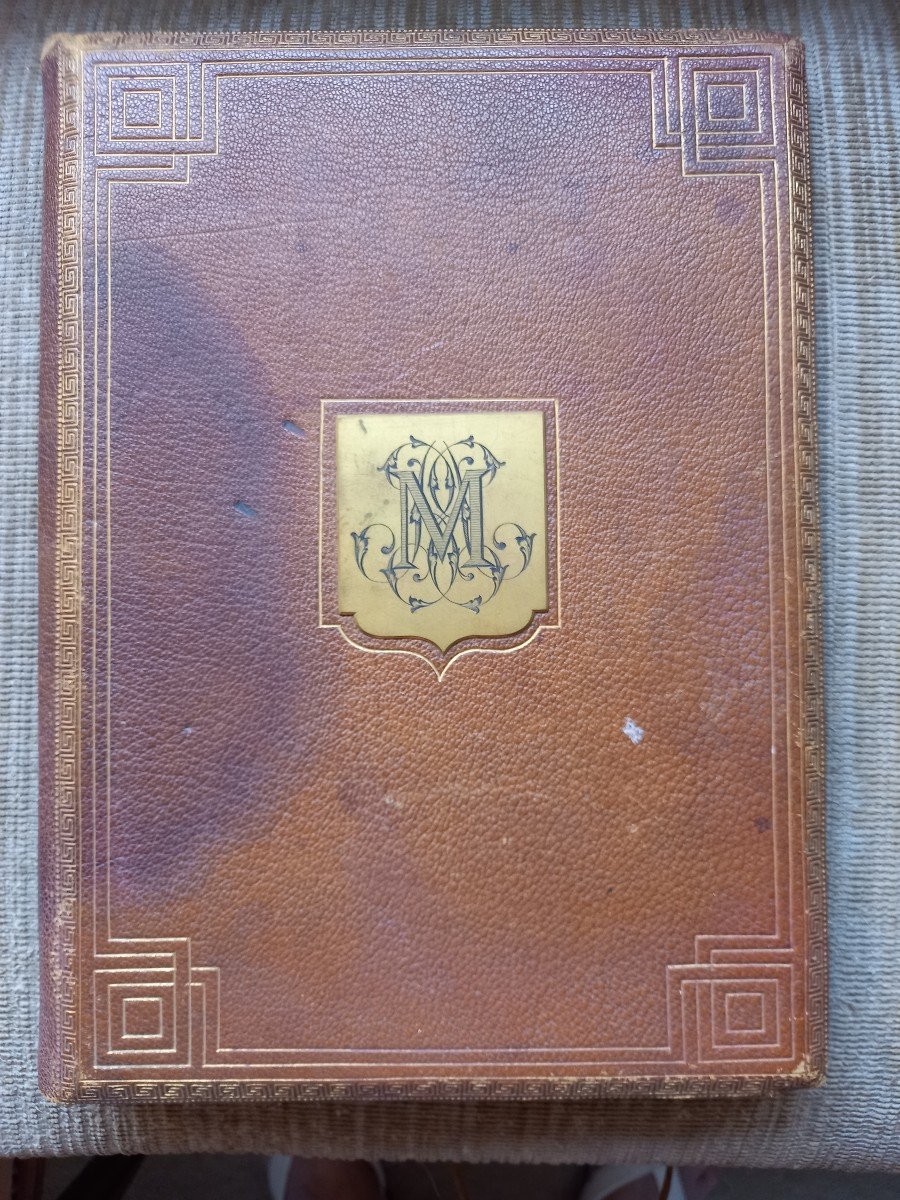 Sous Main En Cuir Brun, époque Napoléon III 