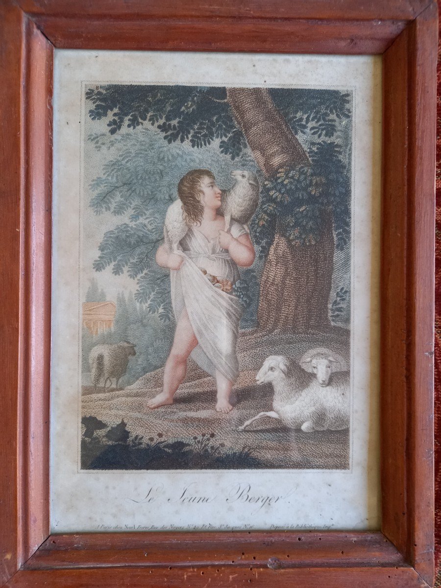 Pair Of Empire Period Engravings, The Little Shepherds -photo-3