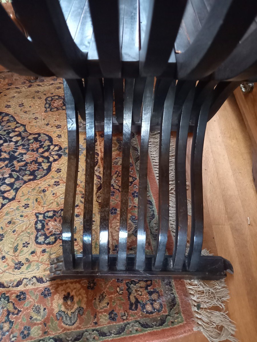 Fauteuil Savonarole  Dans Le Goût De La Renaissance XIXe Siècle -photo-4