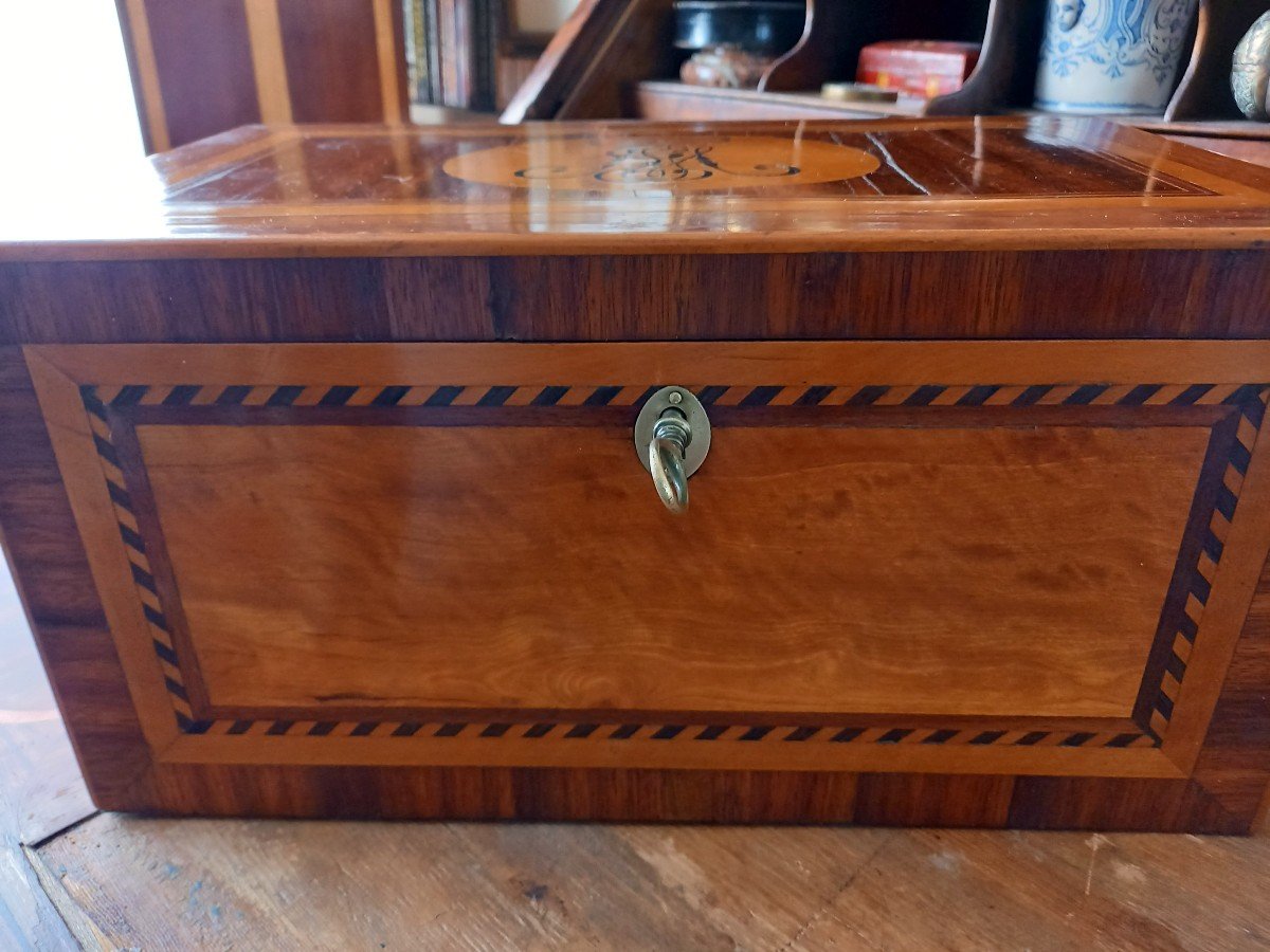 Coffret En Marqueterie,  d'époque Directoire -photo-1