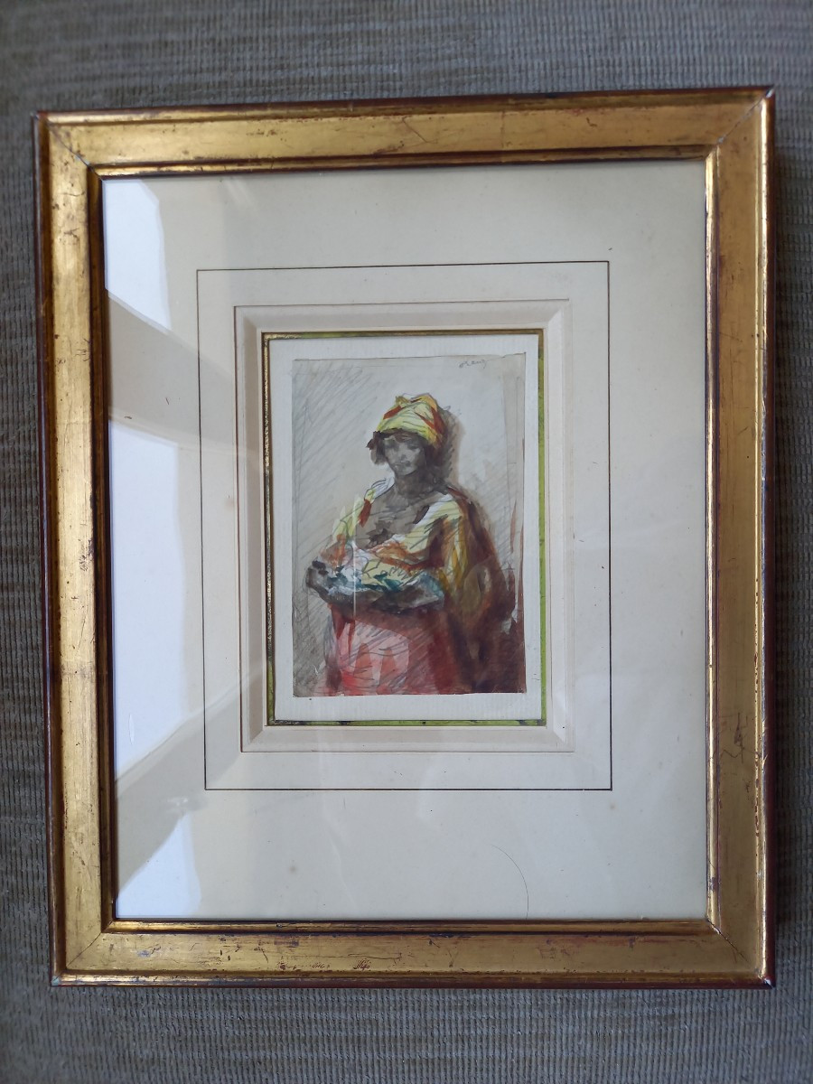 19th Century Watercolor Sketch, The Creole -photo-2