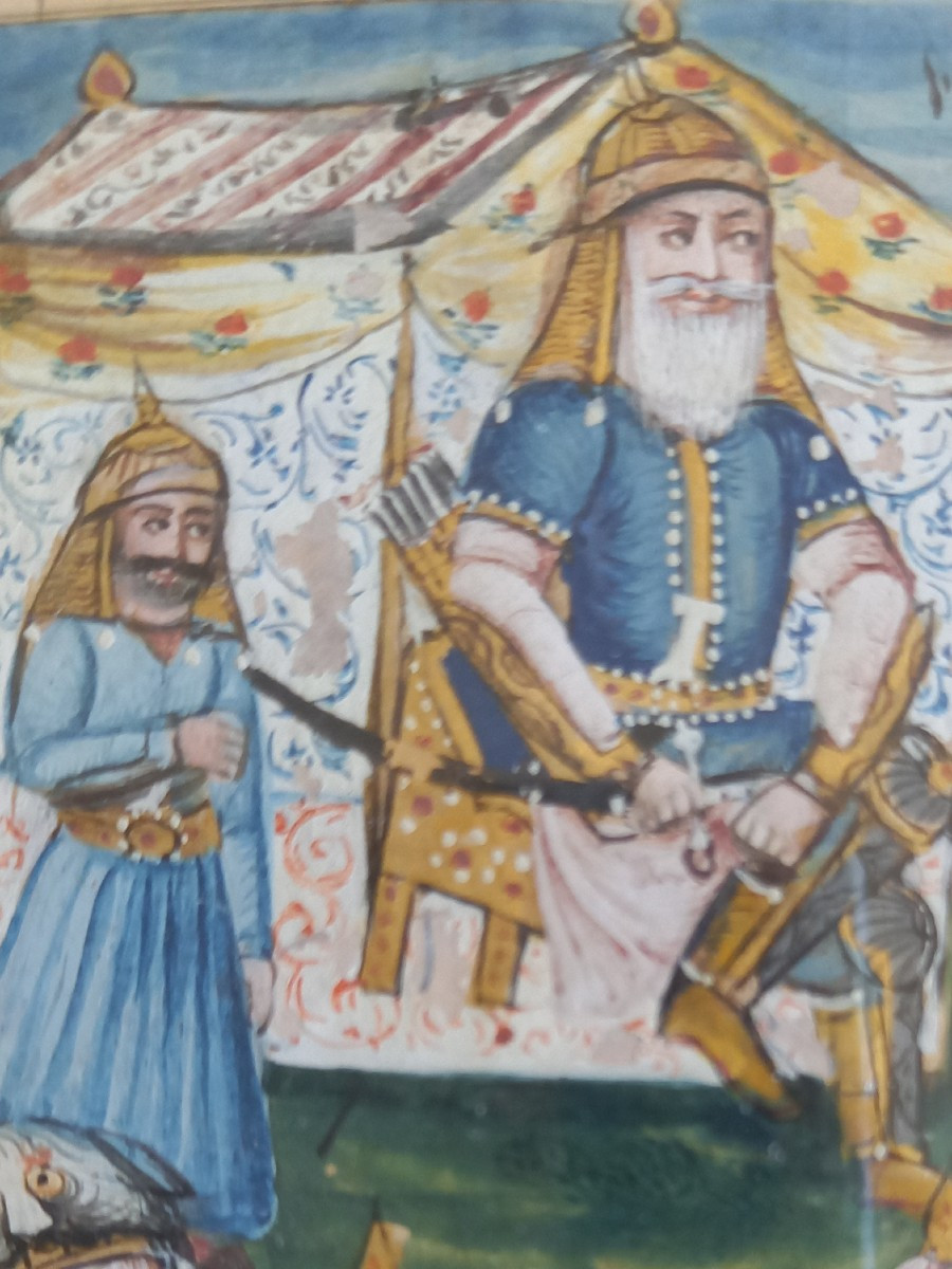 Persian Miniature, Large Sheet 19th Century -photo-4
