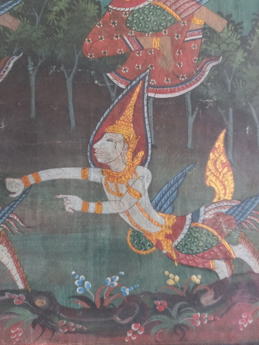 Thailand Early 20th Century: Painting On Fabric -photo-2