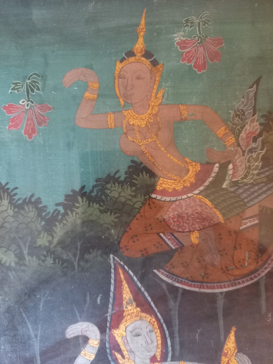 Thailand Early 20th Century: Painting On Fabric -photo-3