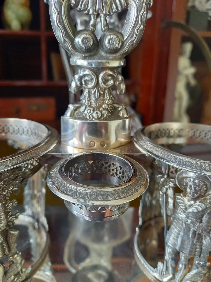 Huilier En Argent Et Cristal,  Poinçon Vieillard,  époque Restauration -photo-4
