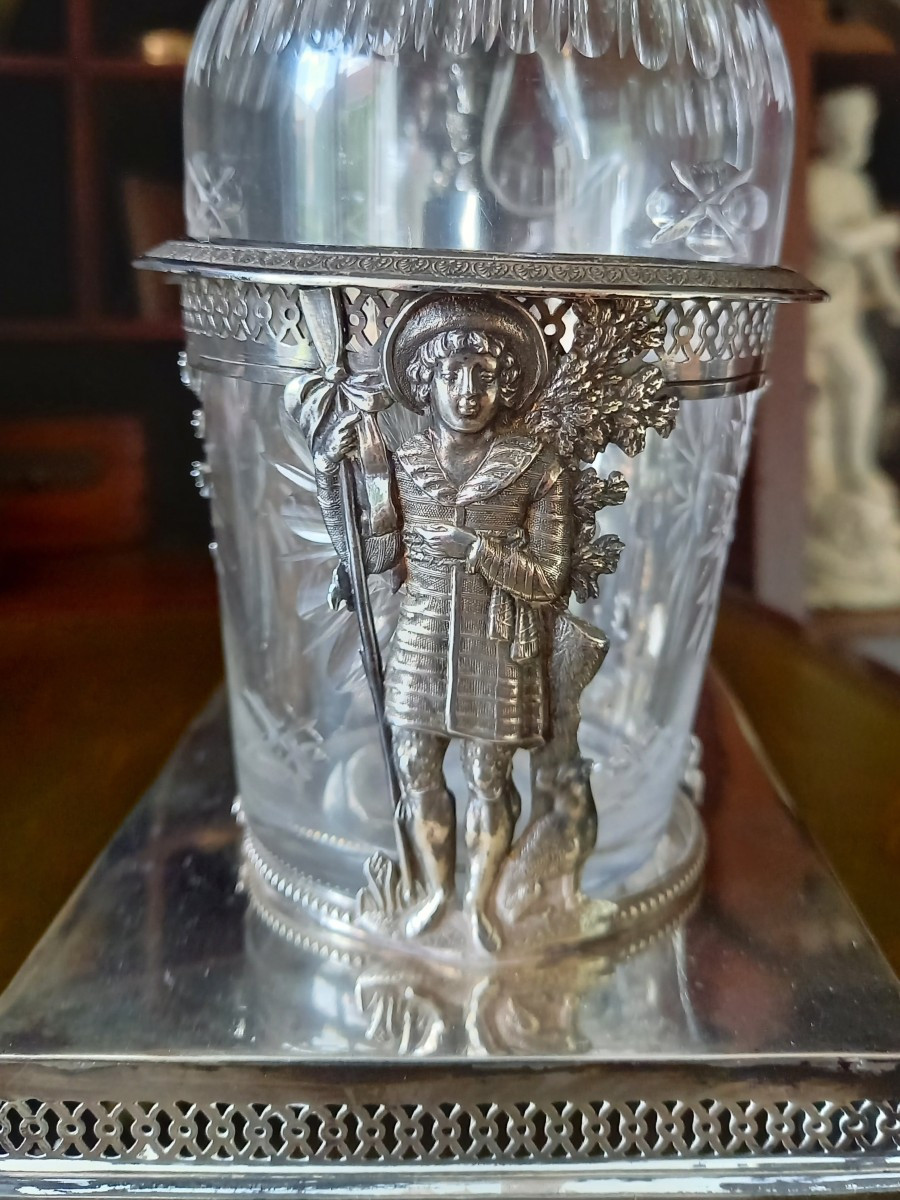 Huilier En Argent Et Cristal,  Poinçon Vieillard,  époque Restauration -photo-2