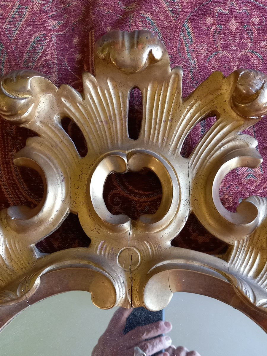 Miroir Rococo,  Belle Dorure à La Feuille d'Or -photo-2