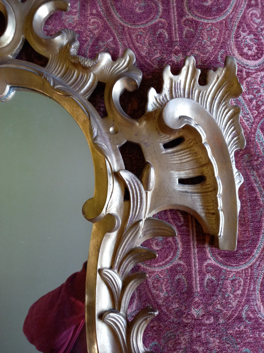 Miroir Rococo,  Belle Dorure à La Feuille d'Or -photo-3