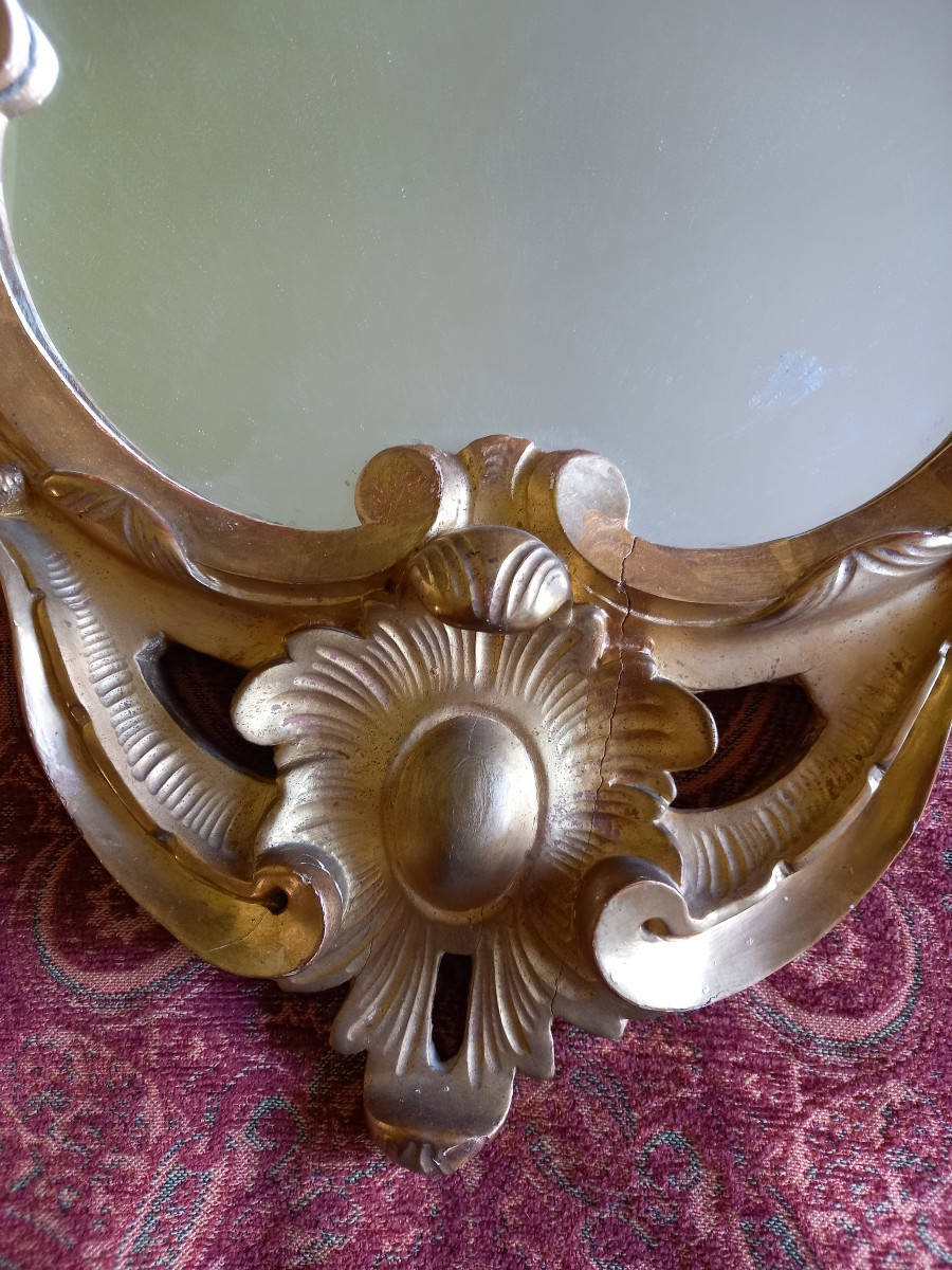 Miroir Rococo,  Belle Dorure à La Feuille d'Or -photo-4
