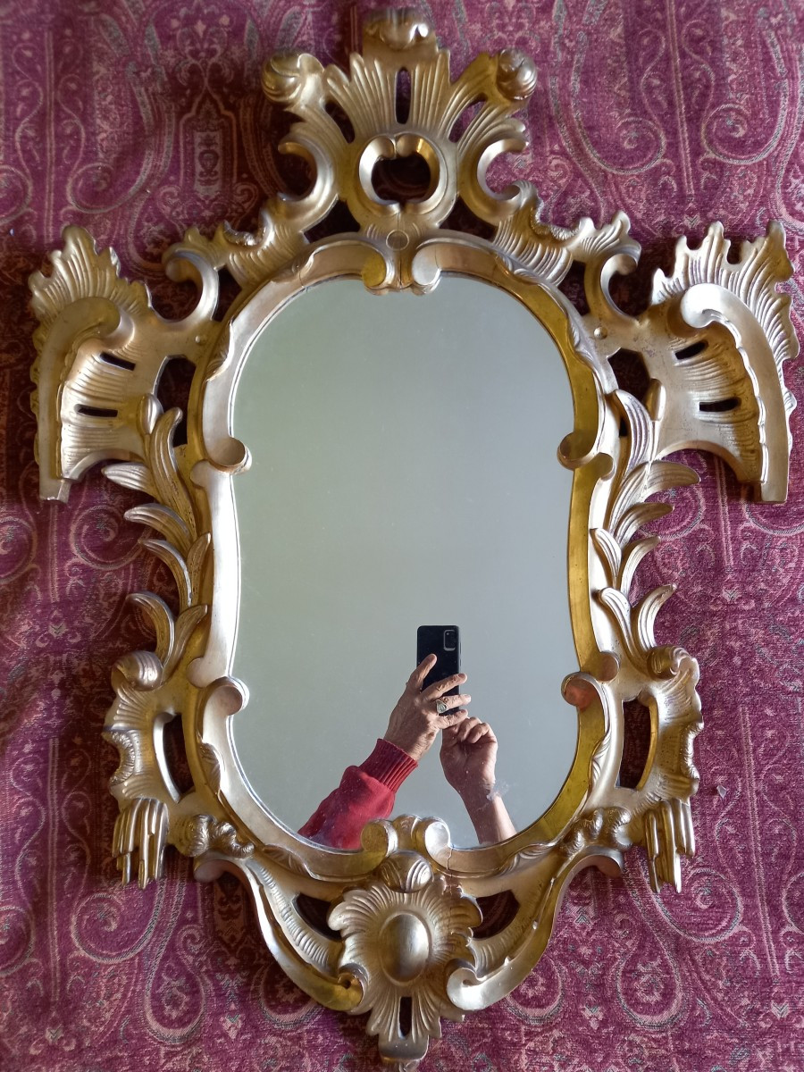 Miroir Rococo,  Belle Dorure à La Feuille d'Or -photo-1