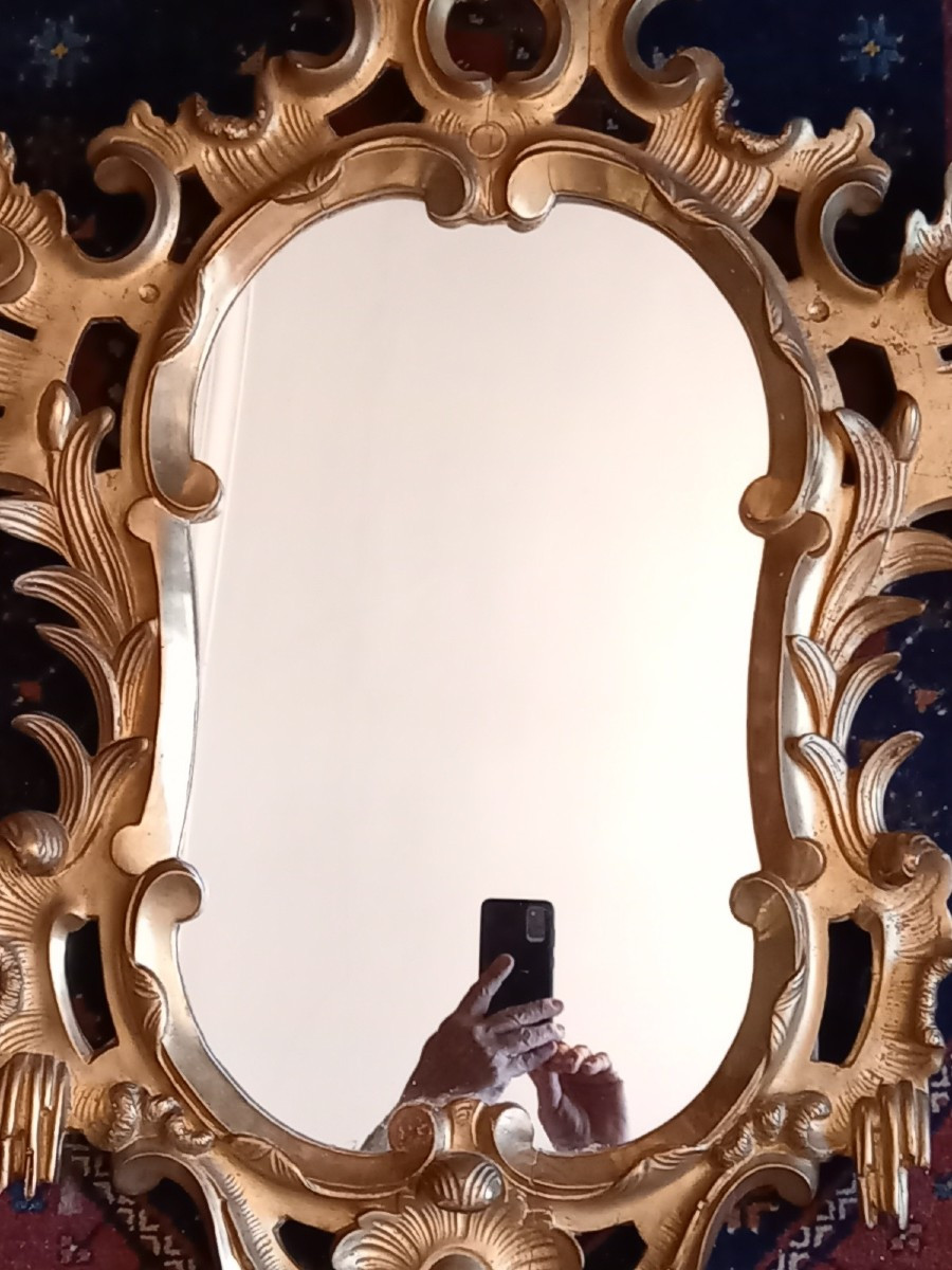 Miroir Rococo,  Belle Dorure à La Feuille d'Or -photo-3