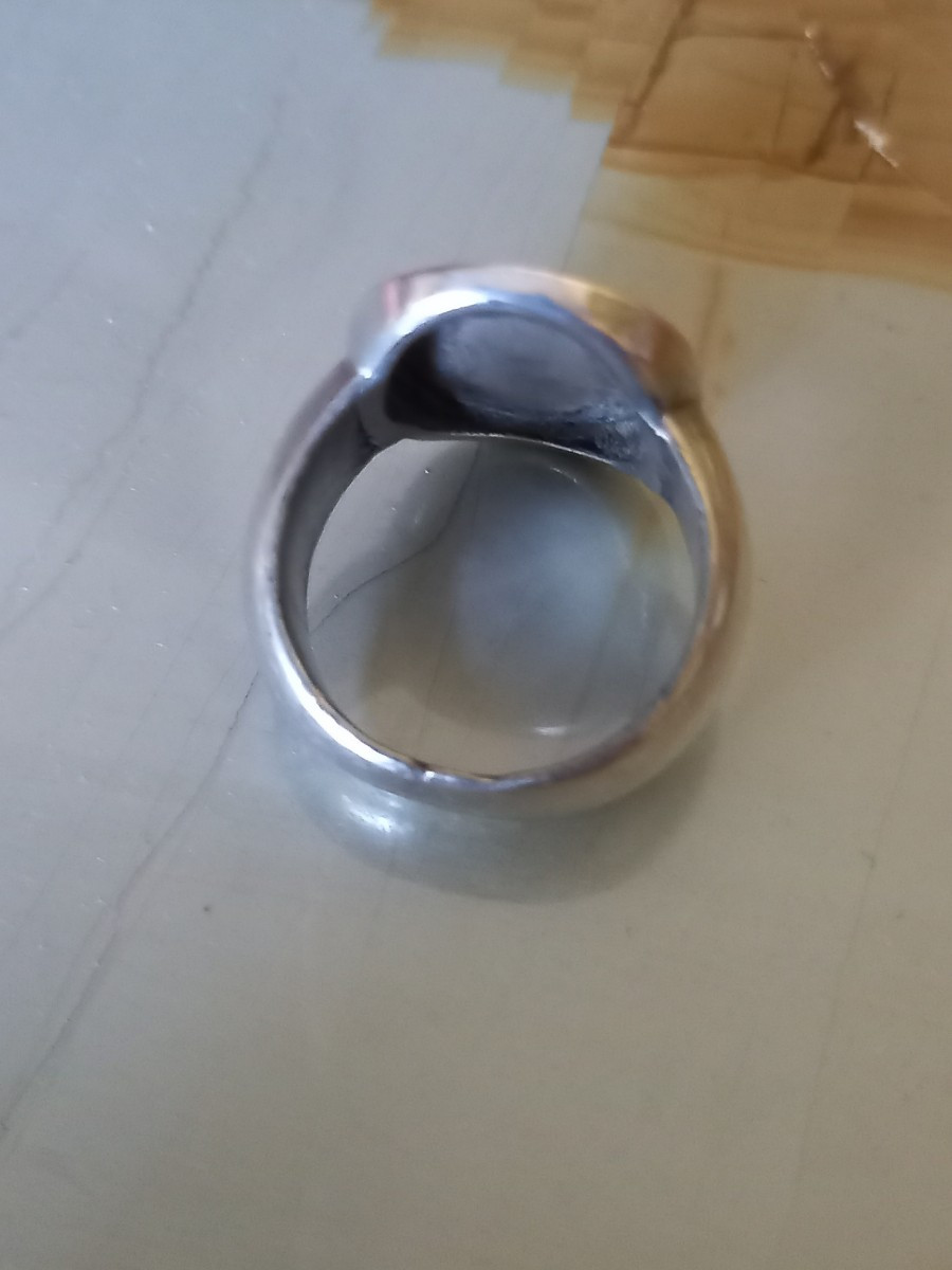 Chevalière XIXe En Argent,  Sceau Fait d'Initiales Entrelacées -photo-3