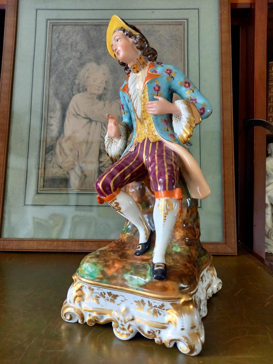 Paris Porcelain: Pair Of Bottles In The Shape Of Gallant Subjects-photo-2