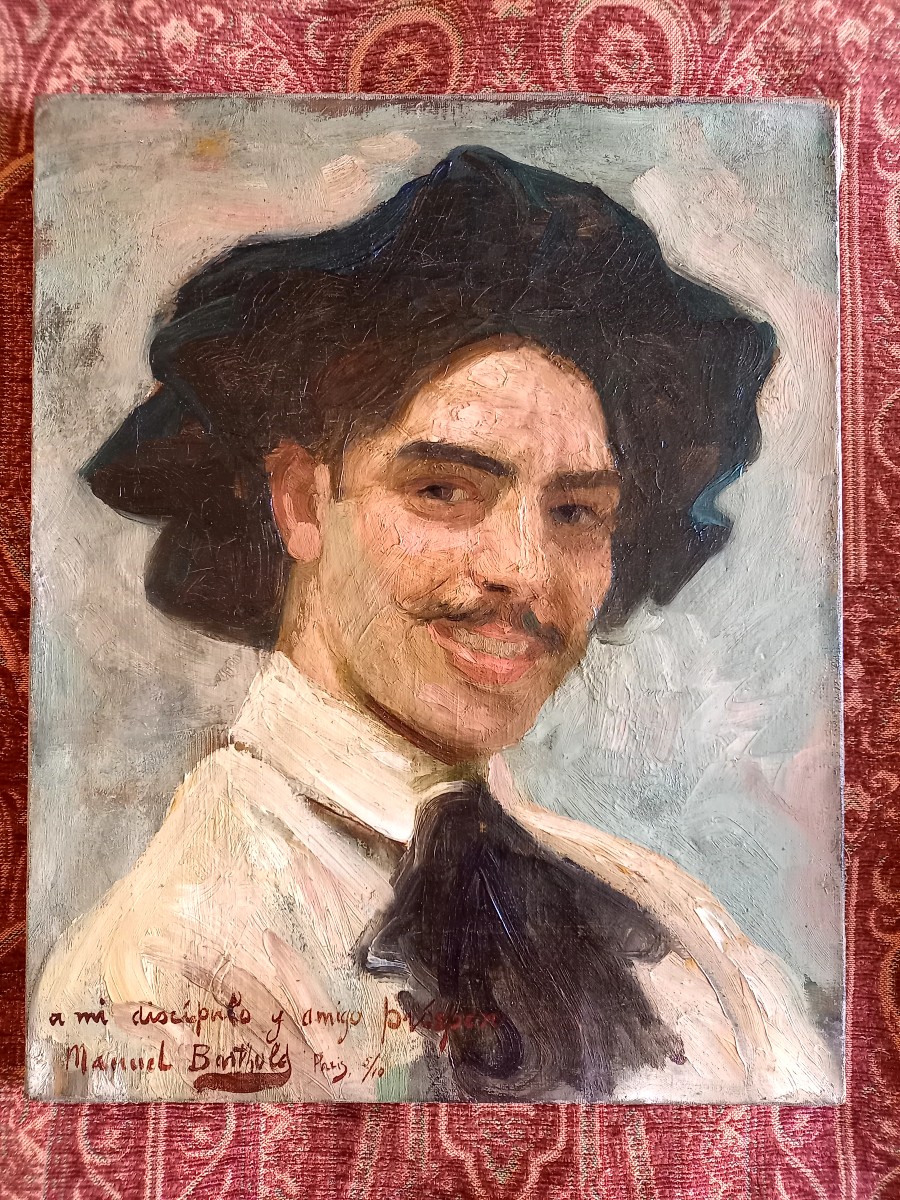Manuel Barthold, Self-portrait With Dedication Circa 1900-photo-2