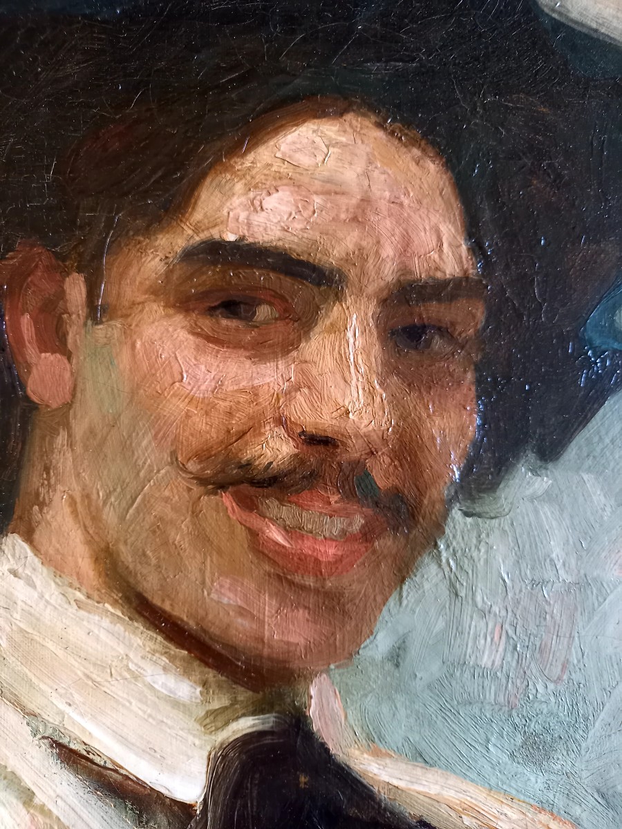 Manuel Barthold, Self-portrait With Dedication Circa 1900-photo-3