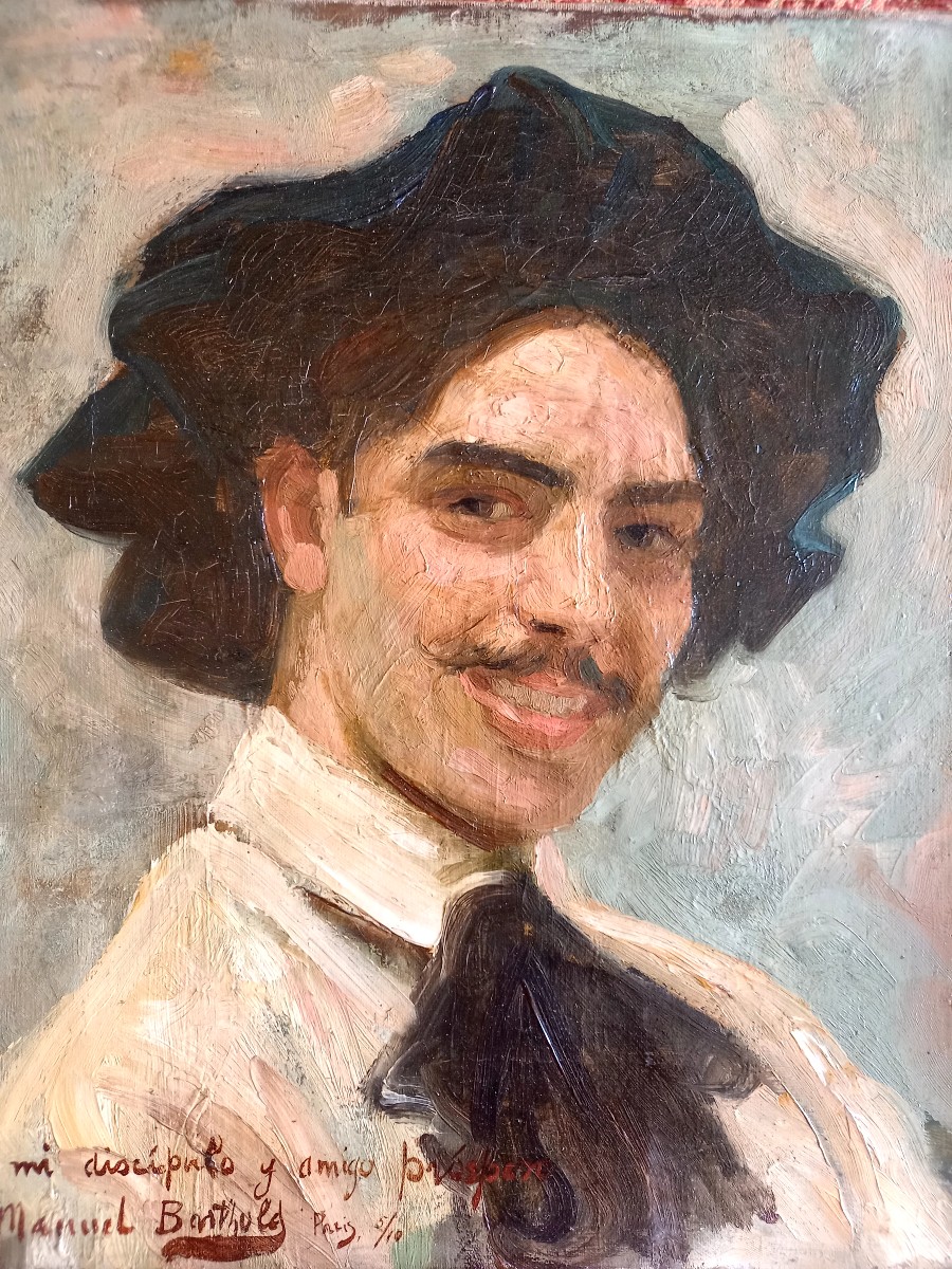 Manuel Barthold, Self-portrait With Dedication Circa 1900