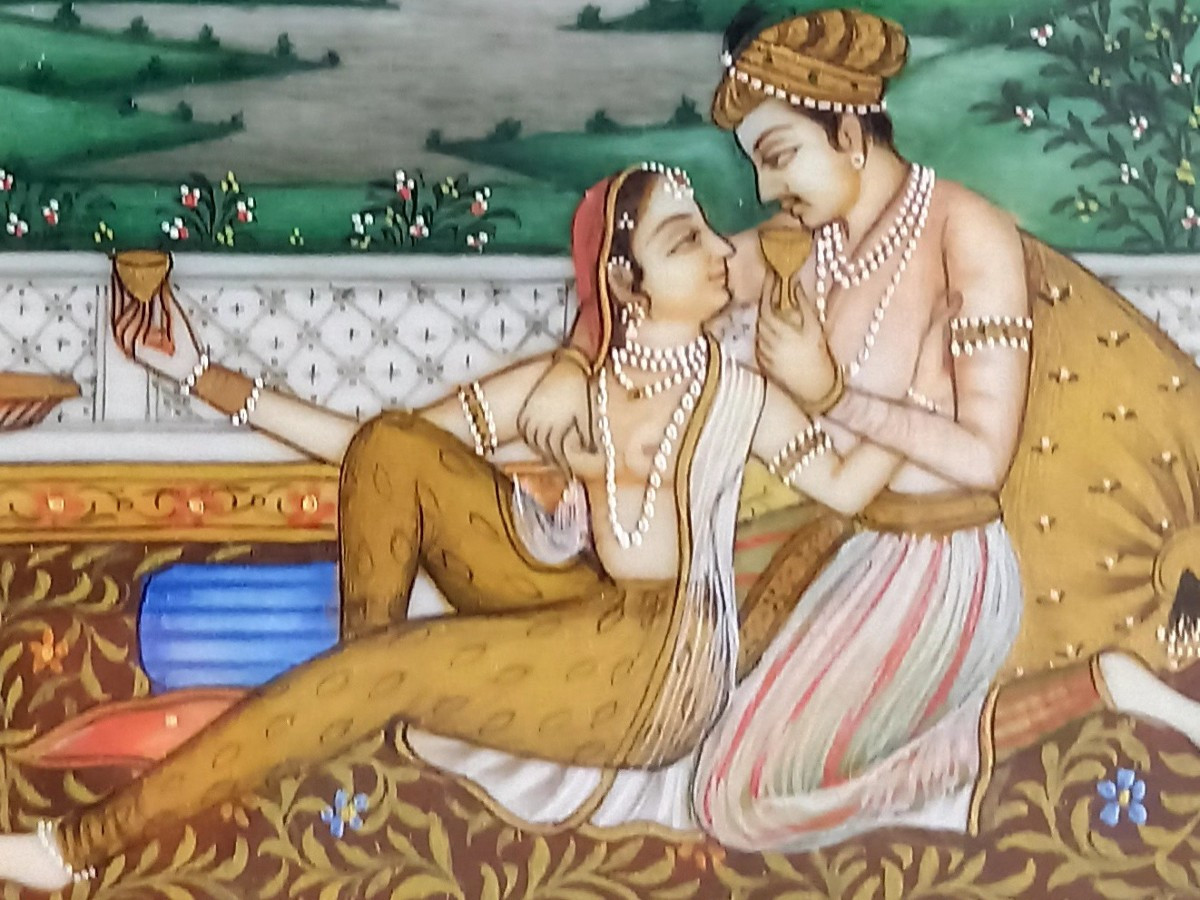 Miniature indienne,  scène de cour-photo-3