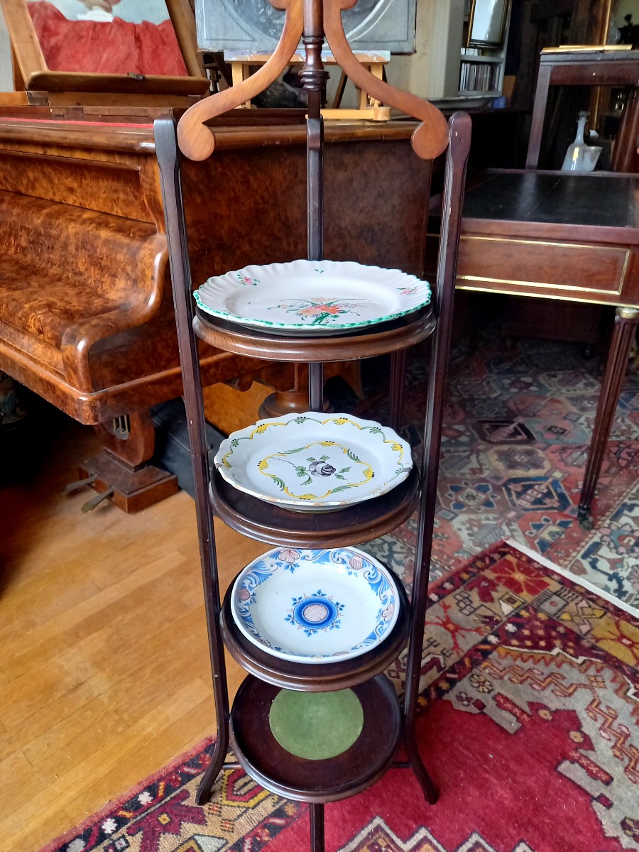 Late 19th Century Mahogany Plate Holder -photo-2