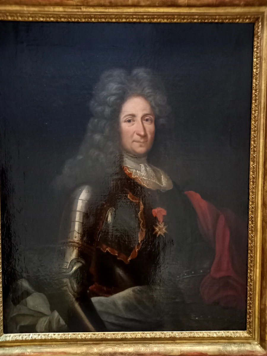 XVIIE siècle : portrait d'officier  en armure,  portant l'ordre de Saint Louis -photo-3