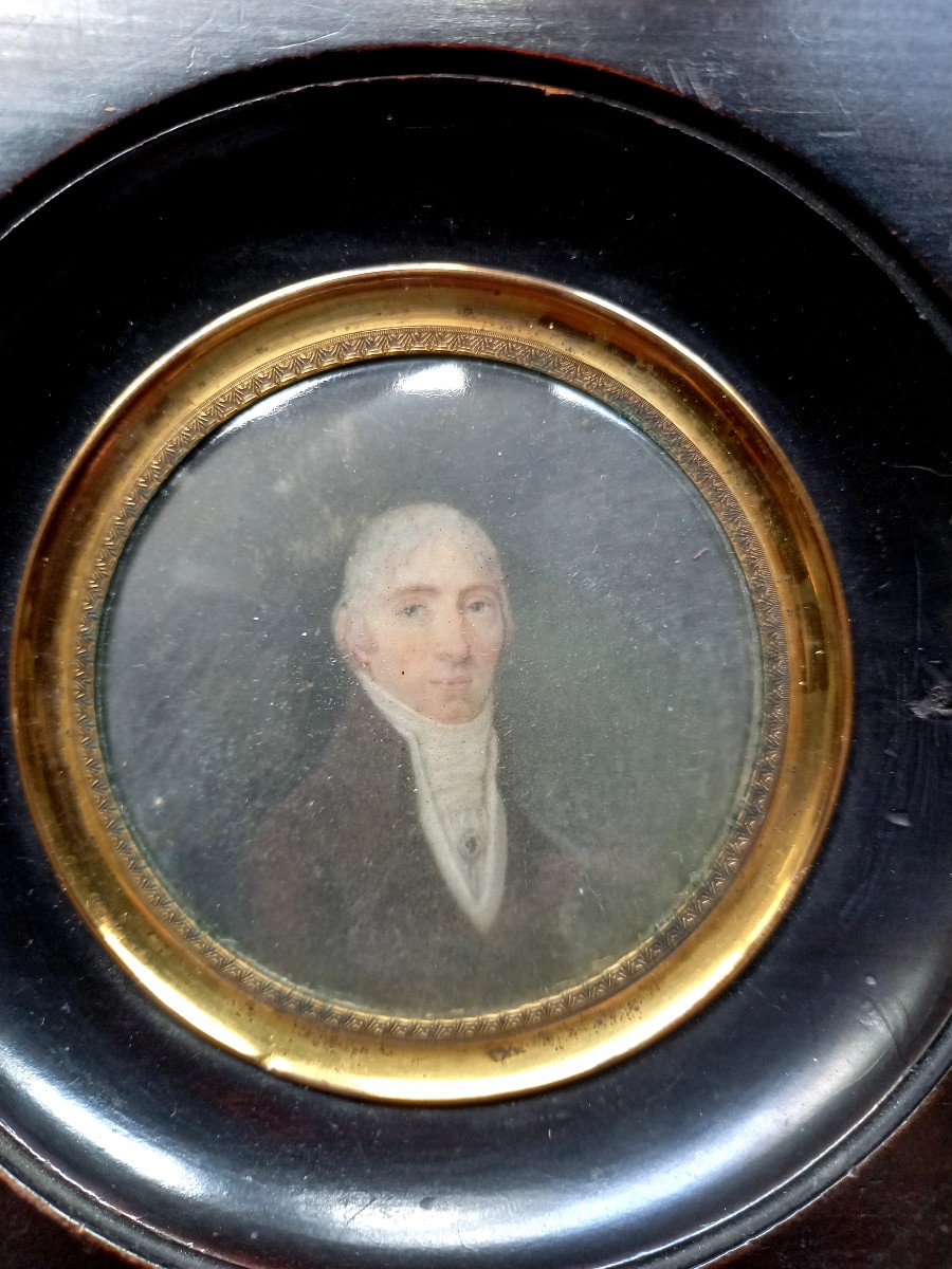 Miniature Circa 1810, A Young Man -photo-2