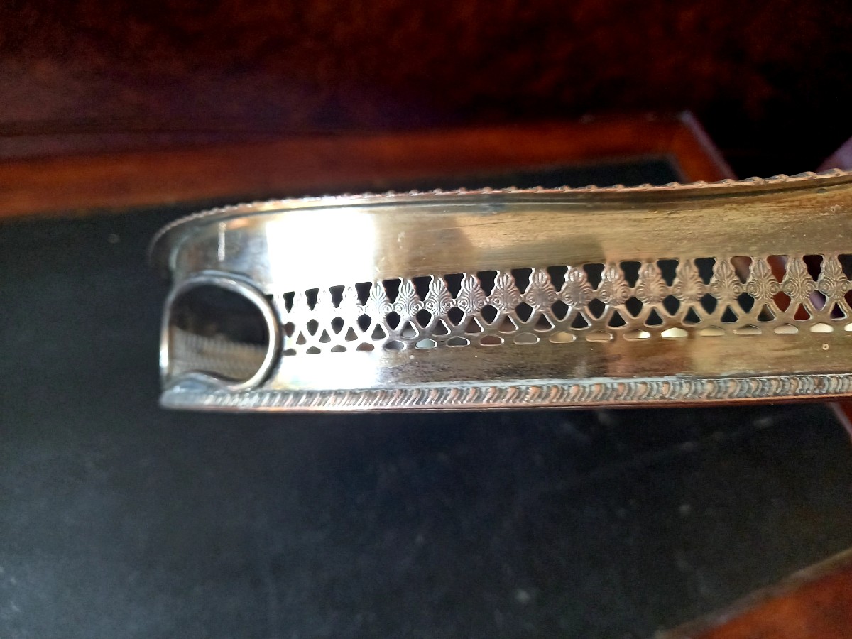 Large Silver Metal Serving Tray -photo-3