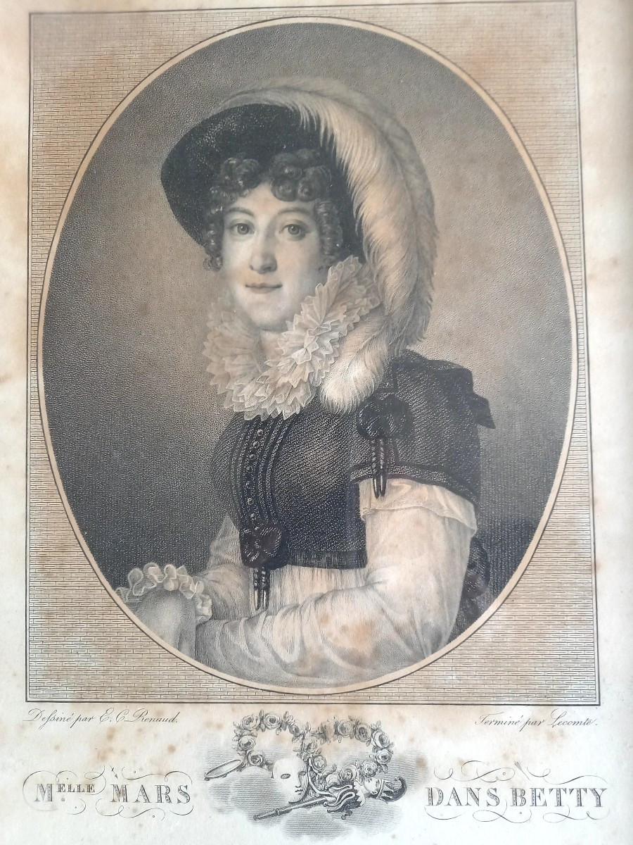 Paire de Gravures vers 1800 : Mademoiselle Mars et Talma -photo-4